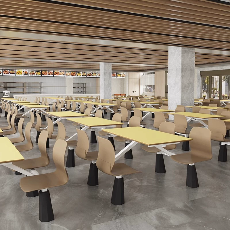 Обеденный стол и стулья для столовой персонала, комбинированный стол и стул для отеля, школьная заводская столовая, ресторан быстрого питания, обеденный стол и стулья на четверых