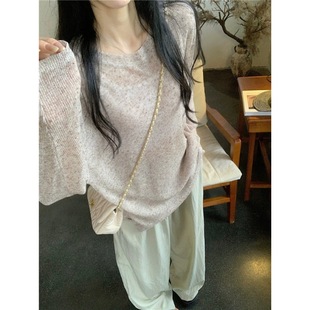 Oxygen-sensitive lazy sun protection blouse chic summer thin sun protection long sleeve T-shirt women's loose casual slimming