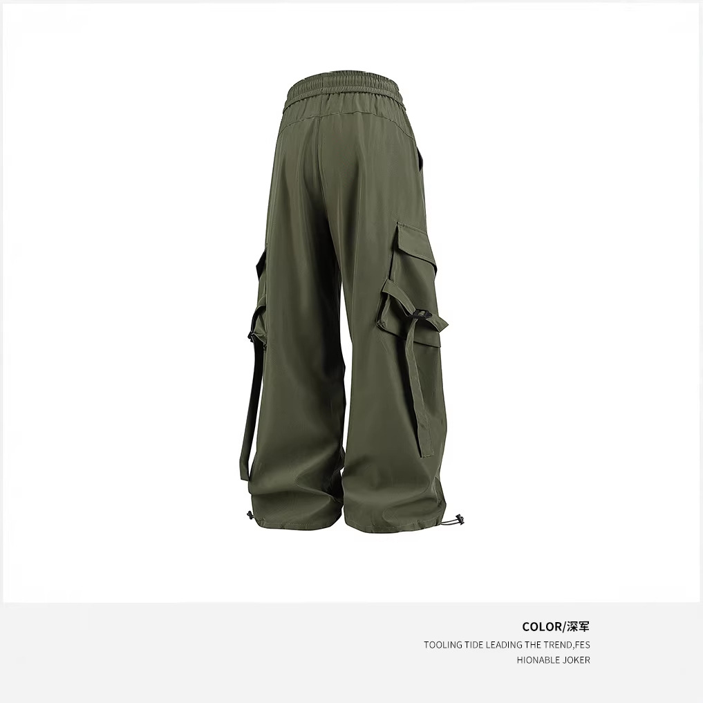 2026 Petite Women's Spring/Summer Cool Boyfriend Style Military Green Cargo Pants with Large Pockets (In Stock)