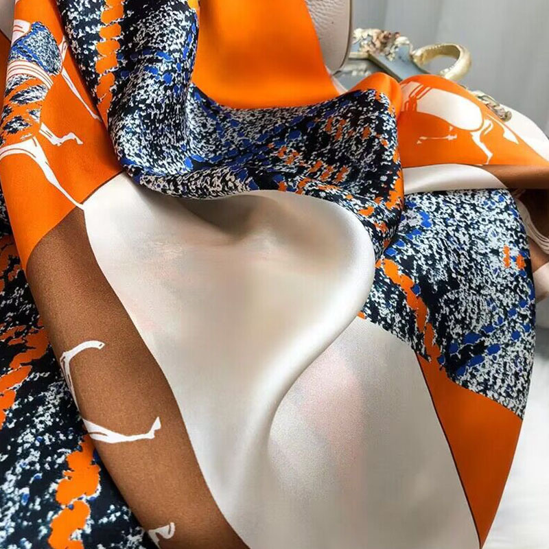 2024 Neuer Seidenschal für Damen, hochwertige Seide, Frühling und Herbst, Sommer, vielseitiger Schal, dünner Sonnenschutzschal zum Schutz des Nackens, Schal im westlichen Stil_voghion.com