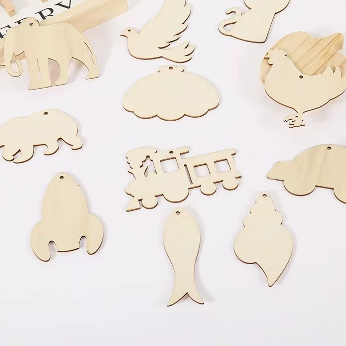 Amazon маленькие деревянные щепки подвески DIY поделки украшения для вечеринок можно рисовать Пасхальный список ремесел оптом