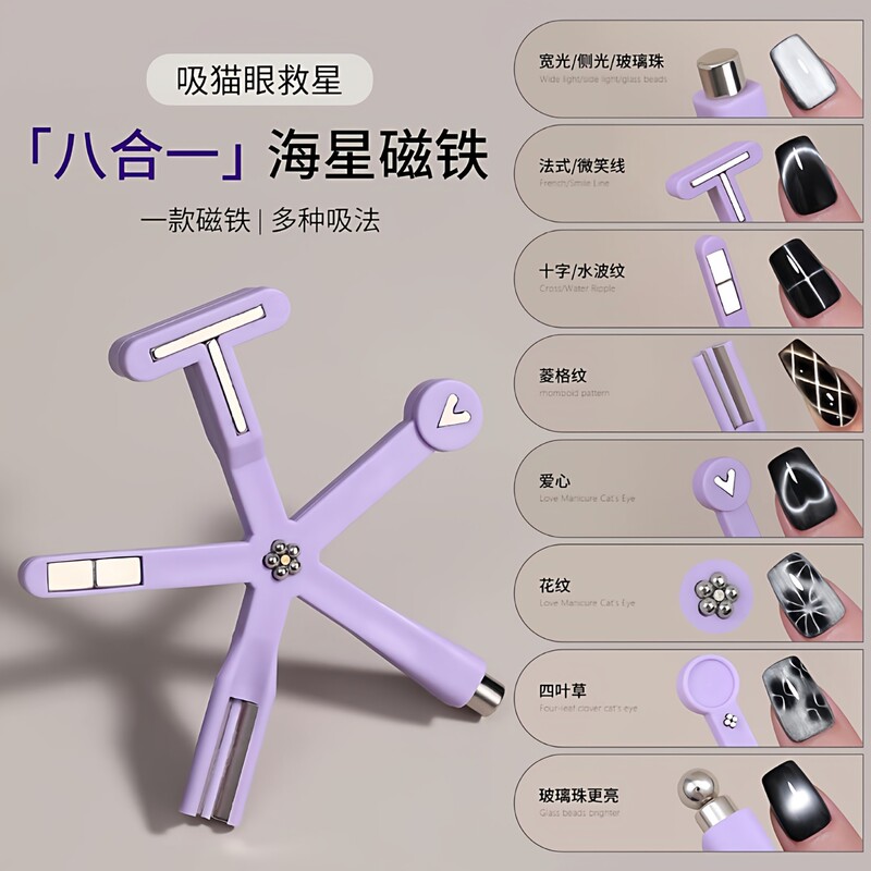 2026 Hot-Selling Nail Art Special Cat's Eye Eight-In-One Magnetic Tool with Strong Magnetic Force, Fancy Multi-Functional Magnet Wholesale
