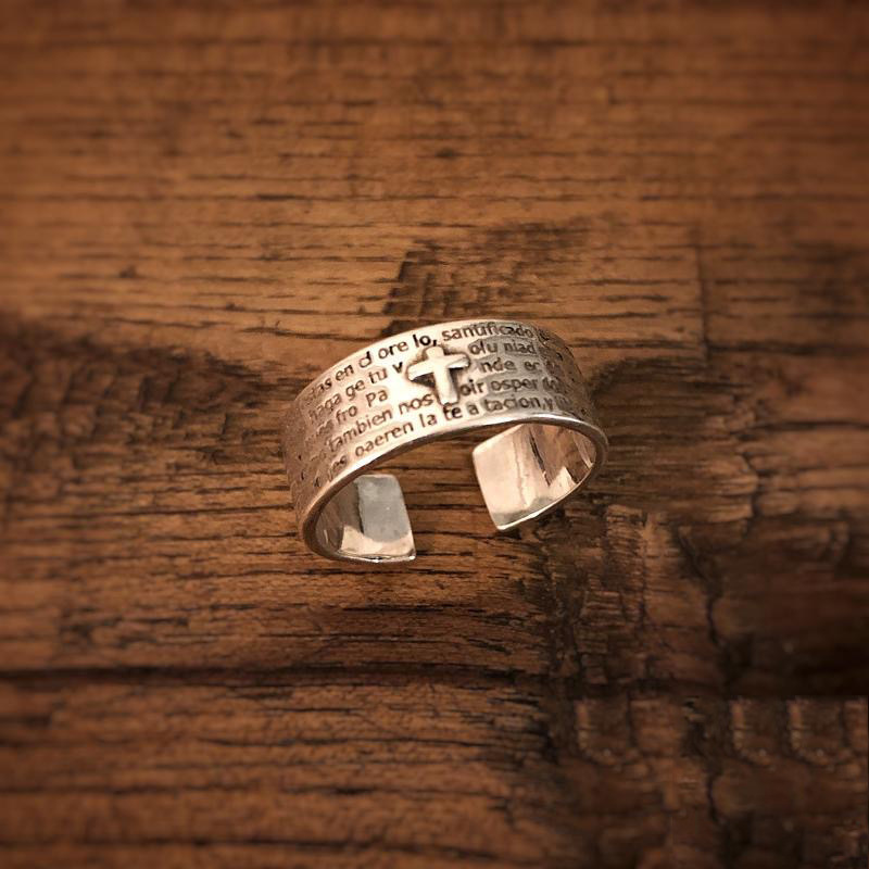 Retro ring with letters for men and women
