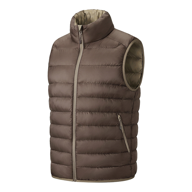 New 90% down stand-up collar down vest, unisex, lightweight white duck down vest, autumn and winter outerwear, sleeveless down jacket