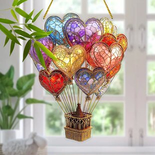 Cross-Border New Love Balloon Hot Air Balloon Wholesale Lantern Valentine's Day Decoration Acrylic Pendant Hanging Decoration