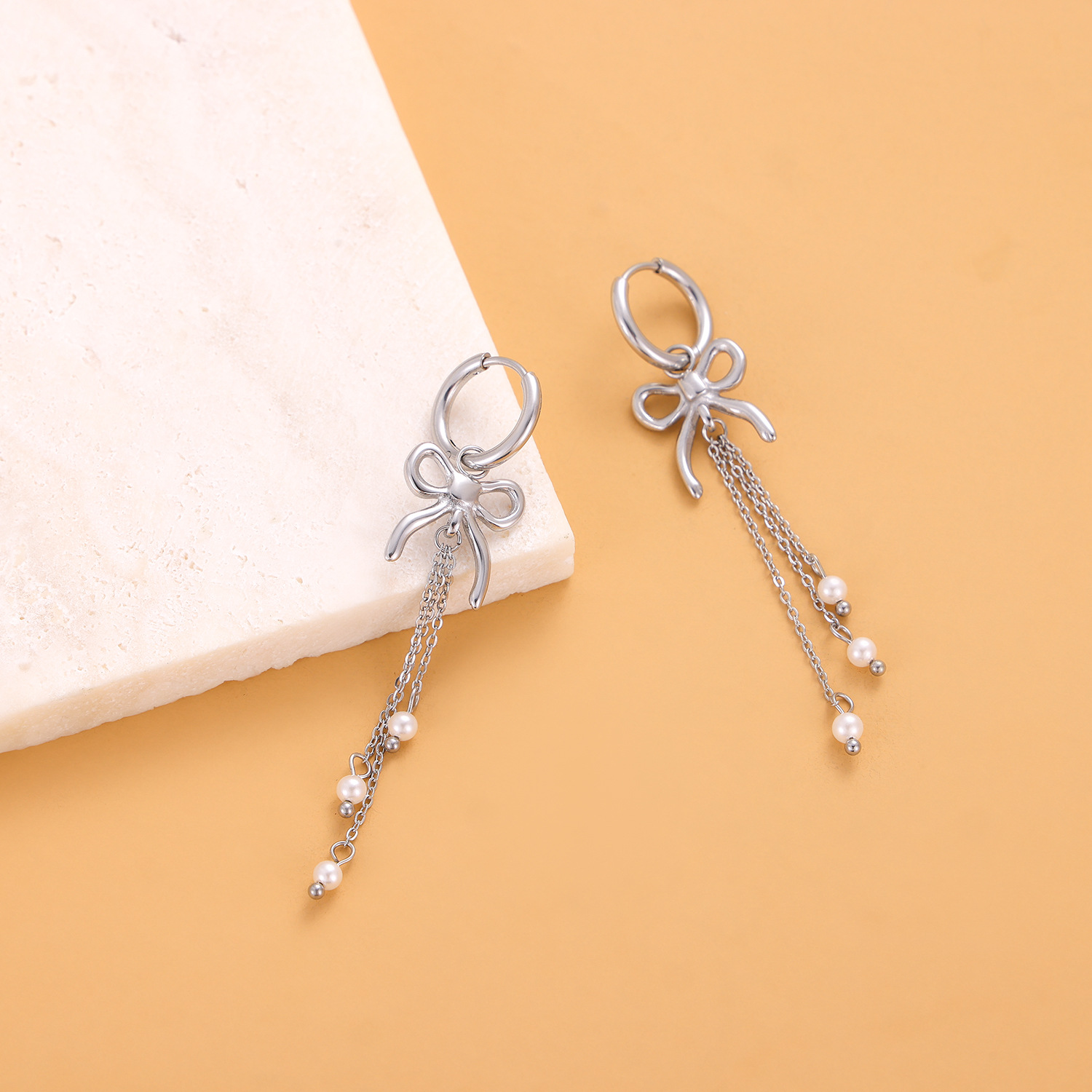 8g Weight 304 Stainless Steel Ear Needle Material Ear Studs Classification 1 Pair Quantity Holiday, Daily Occasion 304 Stainless Steel Material Bow Knot Pattern All Seasons Season Women's Gender Plating Design Elegant, Simple Style Style 1 Pair Elegant Simple Style Bow Knot Plating 304 Stainless Steel Ear Studs 15