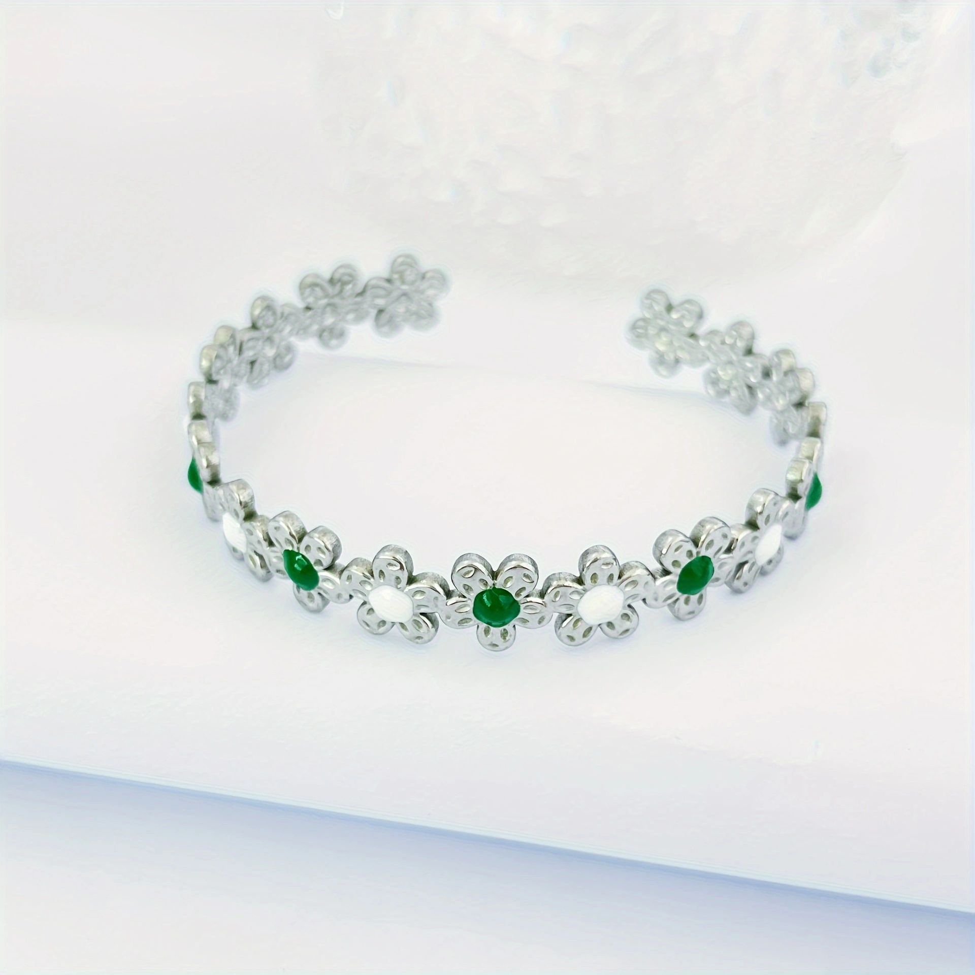 Pulsera de aceite de goteo de acero inoxidable clásico, joyería de todo fósforo para mujer, apertura de acero de titanio de alto valor, joyería no decolora al por mayor