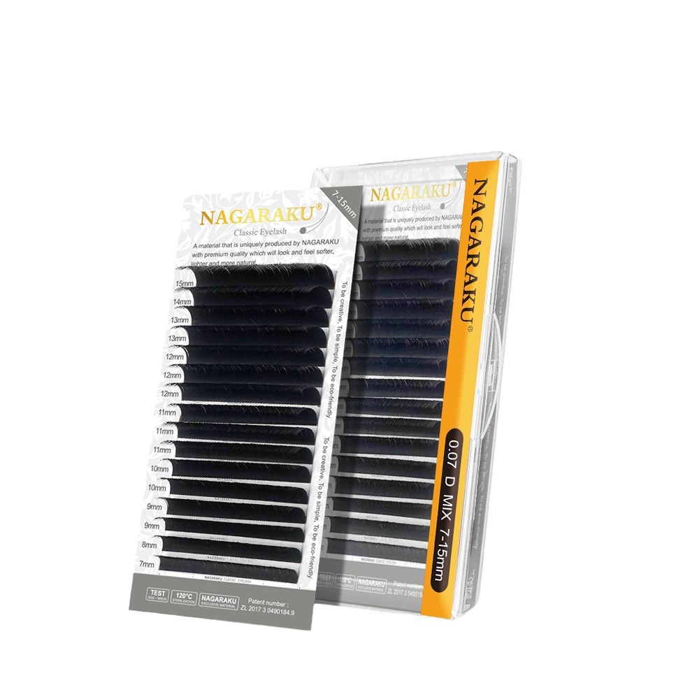 NAGARAKU16 fila mate solo pelo redondo mezclado suave multi-Toma de floración manual de injerto de pestañas fábrica al por mayor