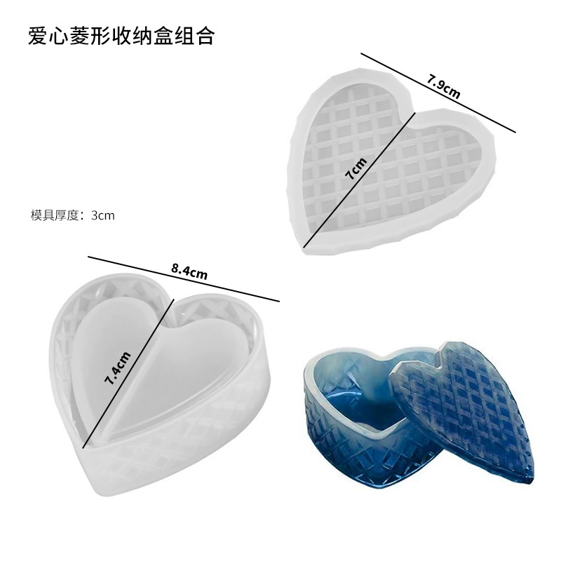 Silicone Storage Box Molds, Mirror-Effect Crystal Resin Shapes for Decorative 3D Boxes