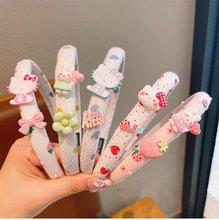 儿童新款小清新兔子花朵发箍女童不勒头压碎发防滑头箍头扣发饰