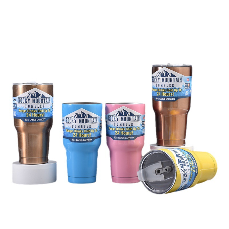 Verano caliente frío-mantenimiento taza de helado europeo y americano 30oz taza de coche 304 de acero inoxidable vacío termo taza al por mayor