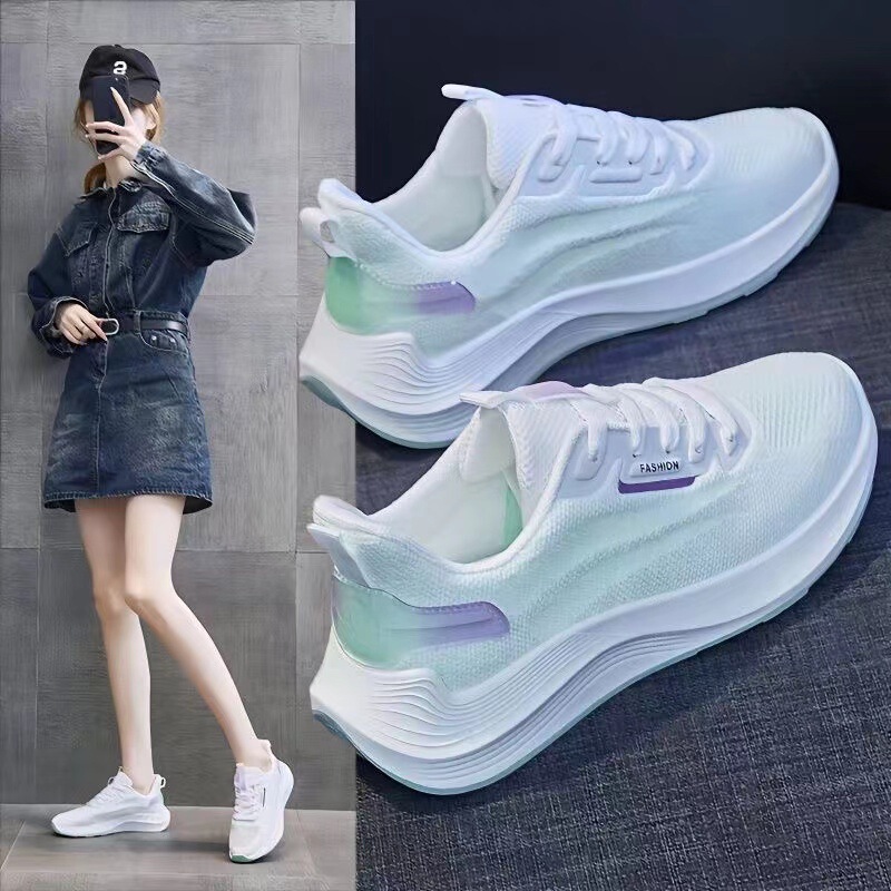 Spring Casual Women's Shoes, Thick-Soled Height-Enhancing Sneakers, Breathable Mesh Running Shoes for Female Students, Korean Style, Breathable and Comfortable Spring Casual Women's Shoes, Thick-Soled Height-Enhancing Sneakers, Breathable Mesh Running Shoes for Female Students, Korean Style, Breathable and Comfortable