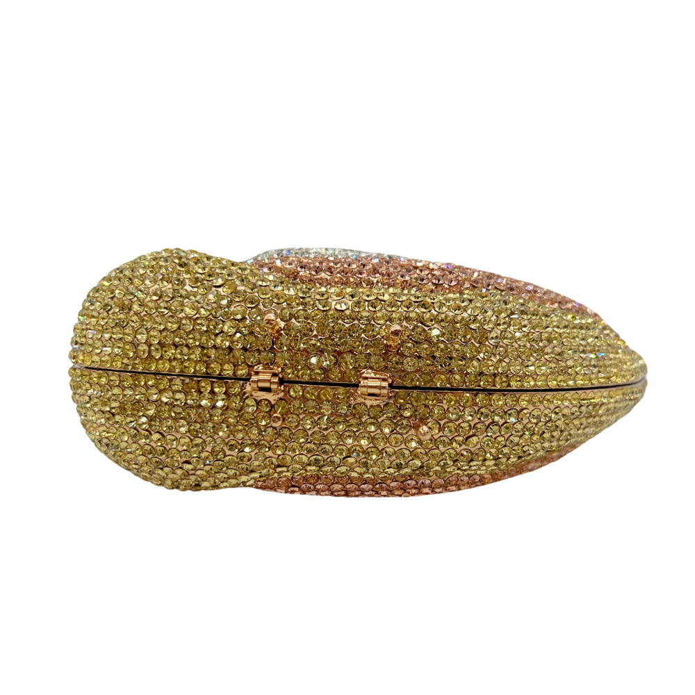 Túi clutch dạ hội đính đá pha lê hình thiên nga cao cấp — Màu hồng, Màu đen, vàng sâm banh, Màu bạc chi tiết 7