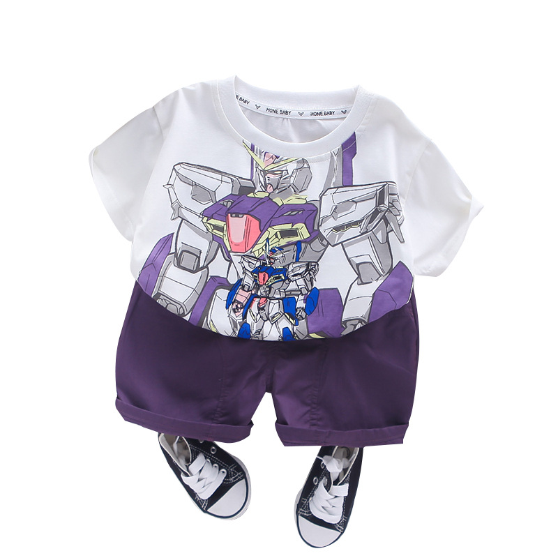 Tuta a maniche corte per ragazzi più venduta 2026 Nuovo stile, vestiti sottili ed eleganti per ragazzi, set estivo da due pezzi per neonati, trendy e alla moda ALYCExiyuebaobao_voghion.com
