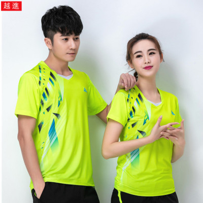 羽毛球服套装男女黑色V领比赛服排球服印字训练运动服乒乓球衣裤