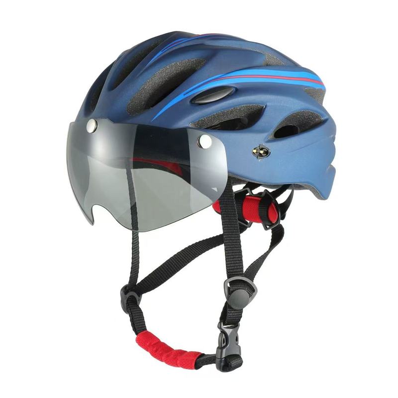 自転車マウンテンバイクオフロードヘルメット屋外サイクリングヘルメットメーカー磁気ゴーグルヘルメットライト付き|undefined