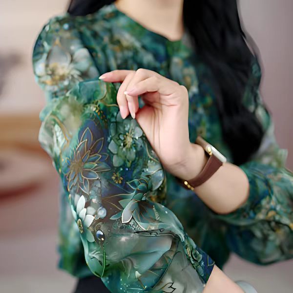 Mom wear sunscreen digital printed thin elastic fashionable tops for…
