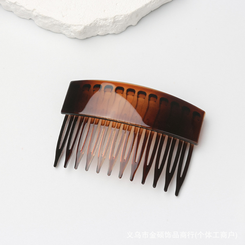 初秋美拉德色系豹纹款12齿高颅顶神器简约温柔倒插梳复古高级头饰|undefined