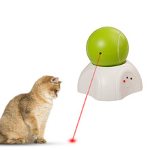 新款电动逗猫玩具镭射网球激光自动旋转解闷玩具亚马逊宠物用品