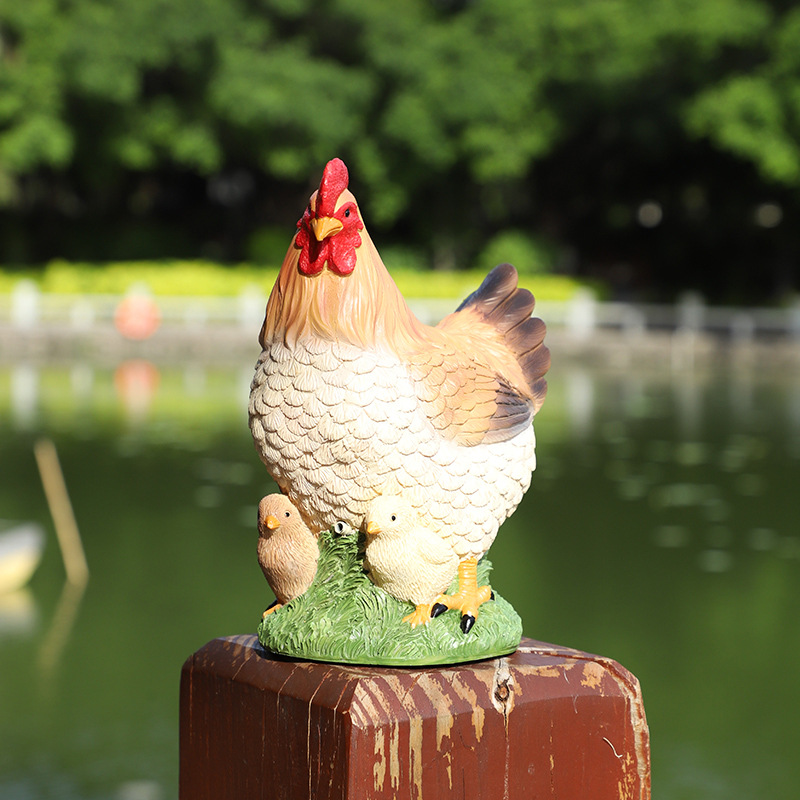 Simulación transfronteriza al aire libre sensor de gallo sonido automático decoración de jardín patio balcón diseño de granja decoración de paisajismo