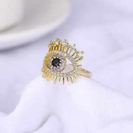 时尚个性恶魔之眼镀真金戒指 欧美指环 亚马逊创意新品手饰