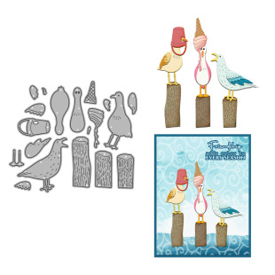 Metal Carbon Steel Embossing Knife Mold Handbook Decoration Seagull Pattern Handmade Paper Art Carbon Steel Knife Mold Cross-Border Labeling
