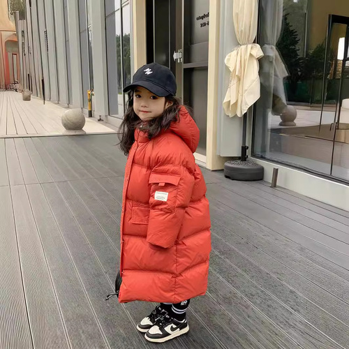 Tutu Little Elephant Boys and Girls Winter New Dupont Three-Proof 90 White Duck Down Hooded Down Jacket Medium Long Thick Jacket