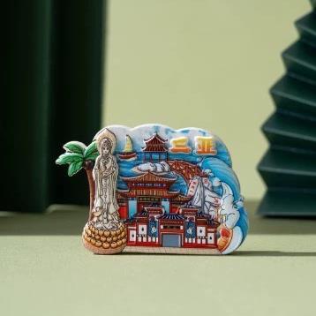 하이난 냉장고 스티커 SANYA 냉장고 스티커 자기 문화 및 창조적 인 관광 기념품 나무 NANHAI GUANYIN TIANYA HAIJIAO