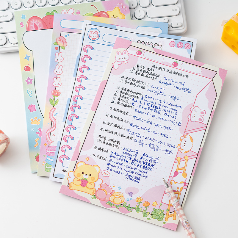 B5 Cute Cartoon Rabbit Pat Paper Can Be Peeled Off Non-Adhesive Ins Style High-Value Draft Paper Student Note Paper t