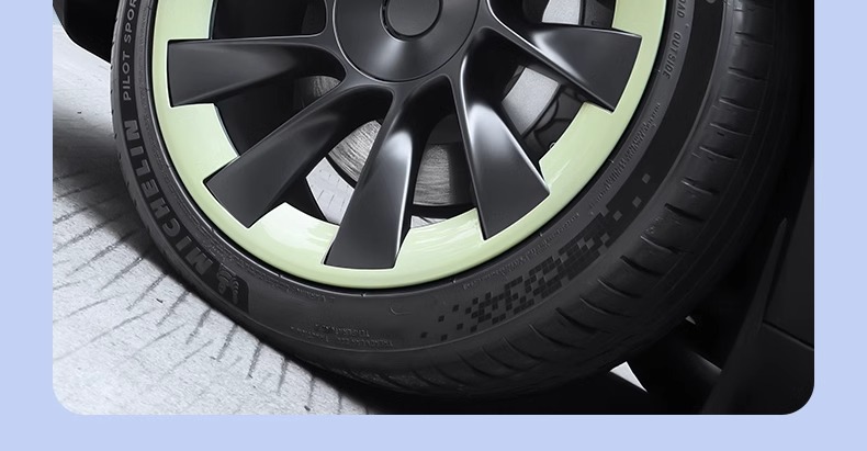 Suitable for Tesla Model Y Wheel Hub Cover 20inch Protective Cover Cyclone Wheel Rim Modification Accessories Black Other