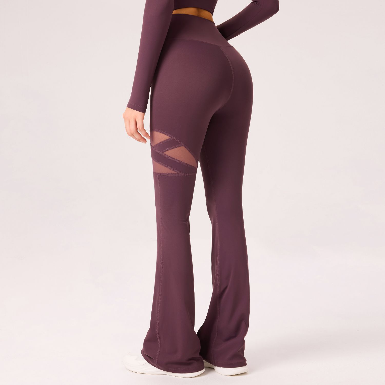 Pantalones de tiburón respirables huecos, cintura alta, caderas, pantalones de yoga delgados, pantalones deportivos para mujeres, piernas largas, delgados, verano