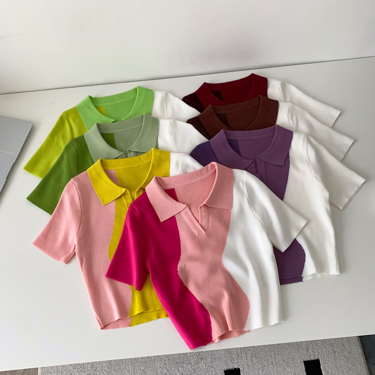 Chic Retro Polo Strickoberteil Für Damen - Stylische Bluse_voghion.com