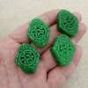 Relief dry green emerald iron dragon raw accessories jade film double happy tree leaf petal jade tube road with pearl lotus jade ring