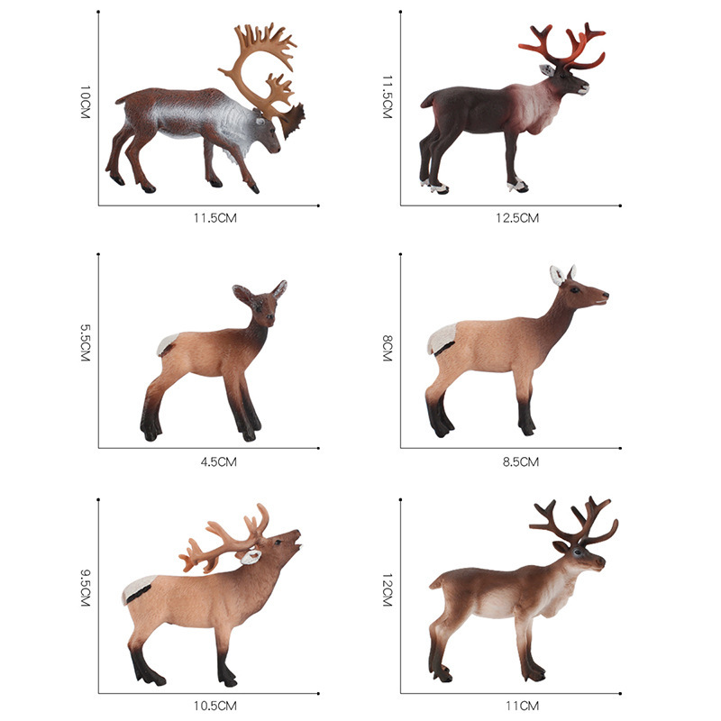 Transfronteriza de exportación infantil simulación educativa modelo animal de bosque estático Reno alce Navidad adornos cognitivos Juguetes