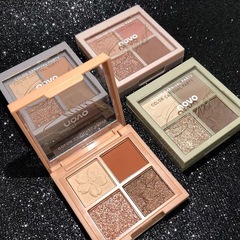 NOVO four-color eye shadow glitter matte pearlescent ins super hot internet celebrity same live broadcast eye shadow palette portable student model