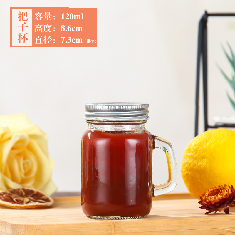 Amazon Mini Glass 40ml taza de mango café concentrado mermelada botella dividida muestra botella vacía taza Mason