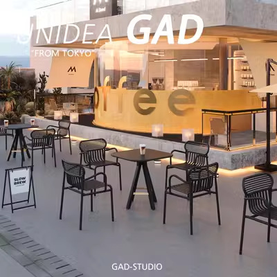 UN Xiaohongshu coffee shop outdoor table and chair combination suit bar cleaning bar milk tea shop restaurant terrace courtyard garden