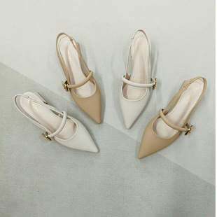 Cross-border Sandals for Women to Wear for Work One Shoes Two Wearing Amazon New High-heeled Shoes Fashion All-match Thick Heel Sandals