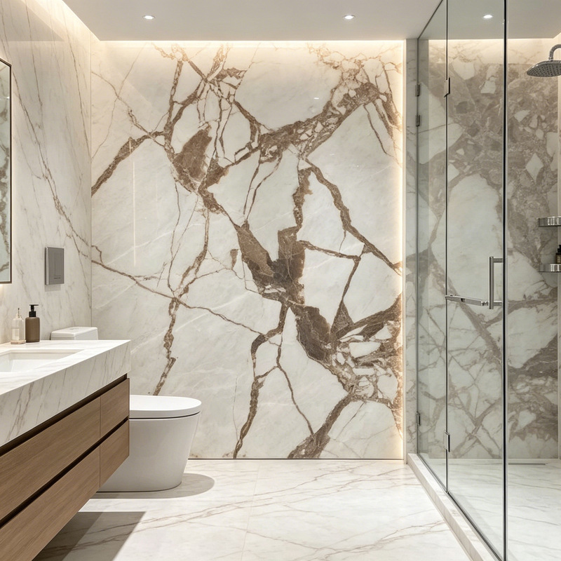 Natural Luxury Stone Material Bathroom Marble Slab Background Wall Washbasin Countertop Panel