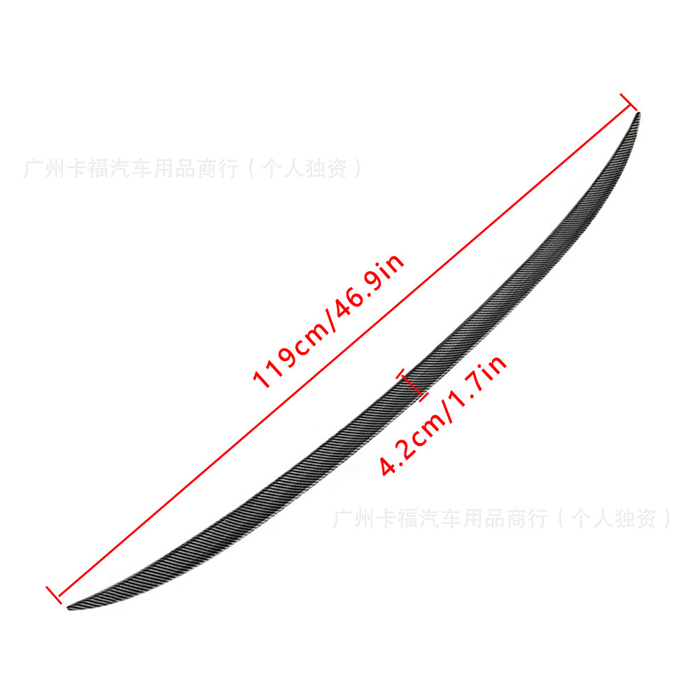 Hot-Selling Foreign Trade Car Modification Rear Spoiler, Carbon Fiber Fixed Wing, Soft Rubber Horizontal Decorative Wing, Universal No-Drill Installation