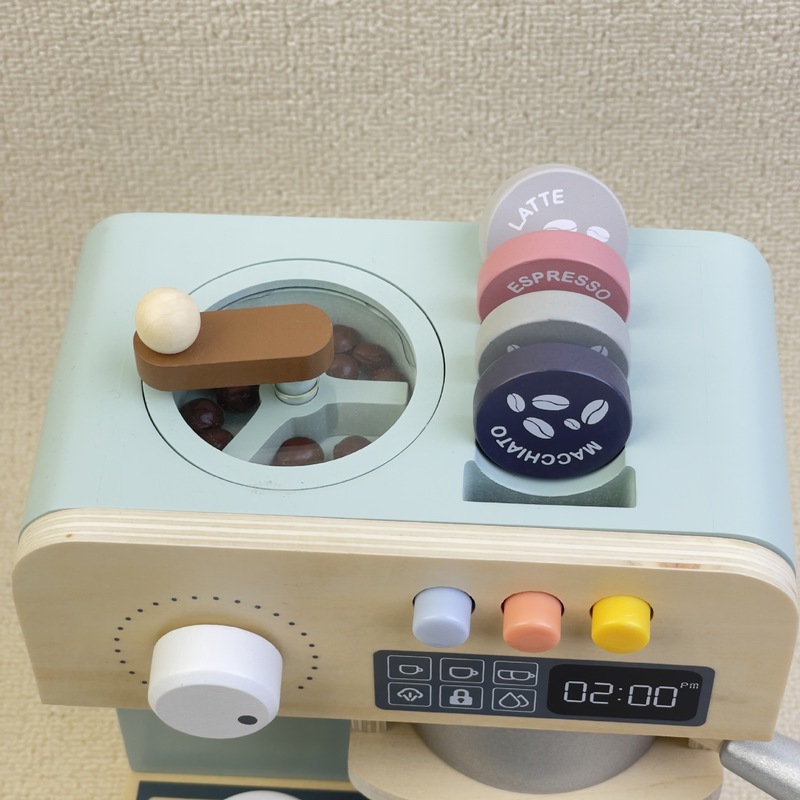 ごっこ遊び新製品コーヒーマシン木製子供の実践的なロールプレイマフィン小さな庭知育玩具ギフト|undefined