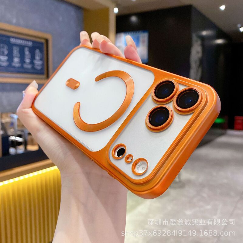 Suitable for Apple 17 Lens Fine Hole All-Inclusive Iphone16Pro Anti-Fall Tpu Magnetic Phone Case with Dust Plug 15