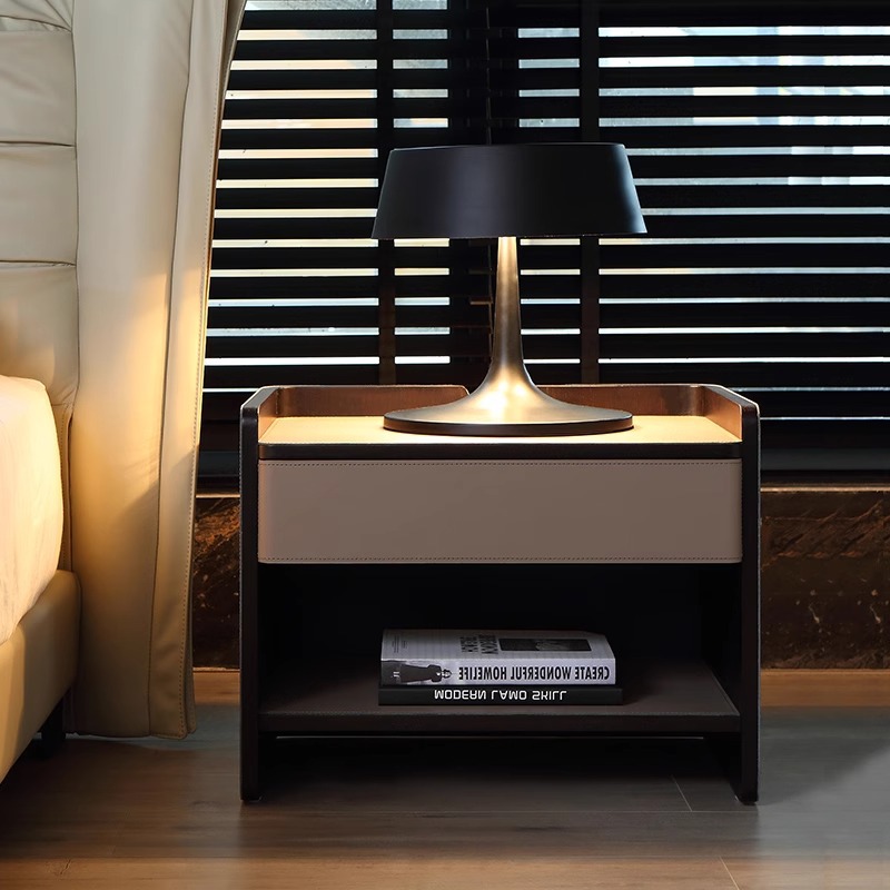 设计师TJSRKYQ-M661#极简轻奢全实木床头柜艺术欧式款2022小众网