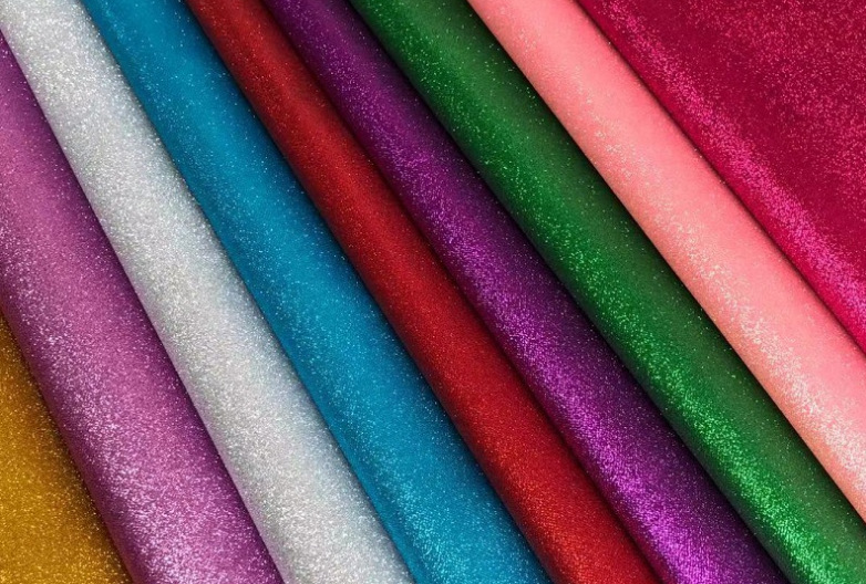 一件代发金葱PU人造革 金葱格利特皮革 PU皮料工艺品材料工厂现货