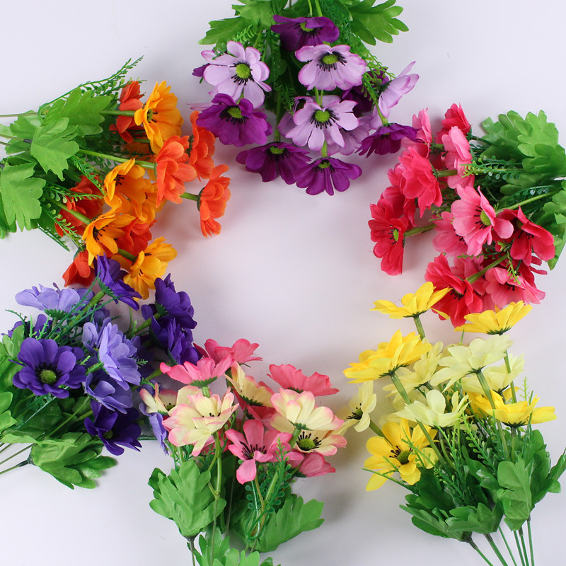 14 heads of large wild chrysanthemum artificial flowers fake flowers plastic flowers decorative flowers artificial flower bunches dahlia silk flowers floral arrangements