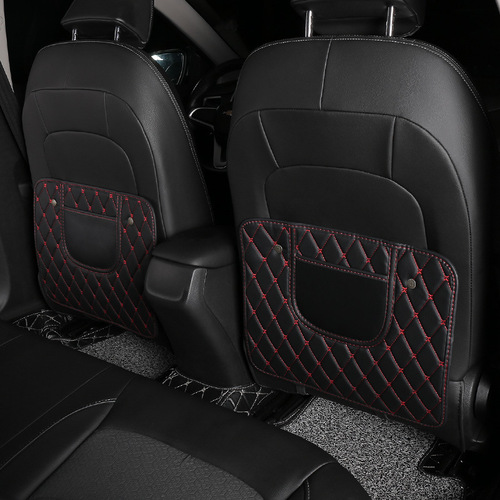 Cross-border best-selling with logo printing creative car carrier universal rear seat storage leather anti-kick mat