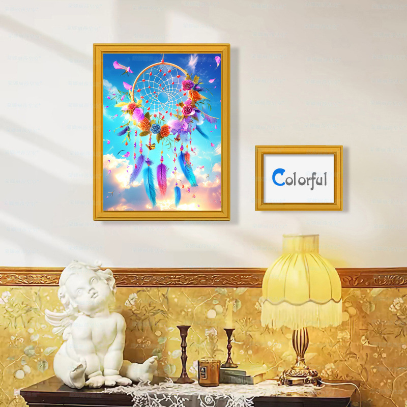 Mona Lisa real red de bordado cruzado y flores primavera nueva pequeña flor de pintura decorativa simple hecha a mano image 3