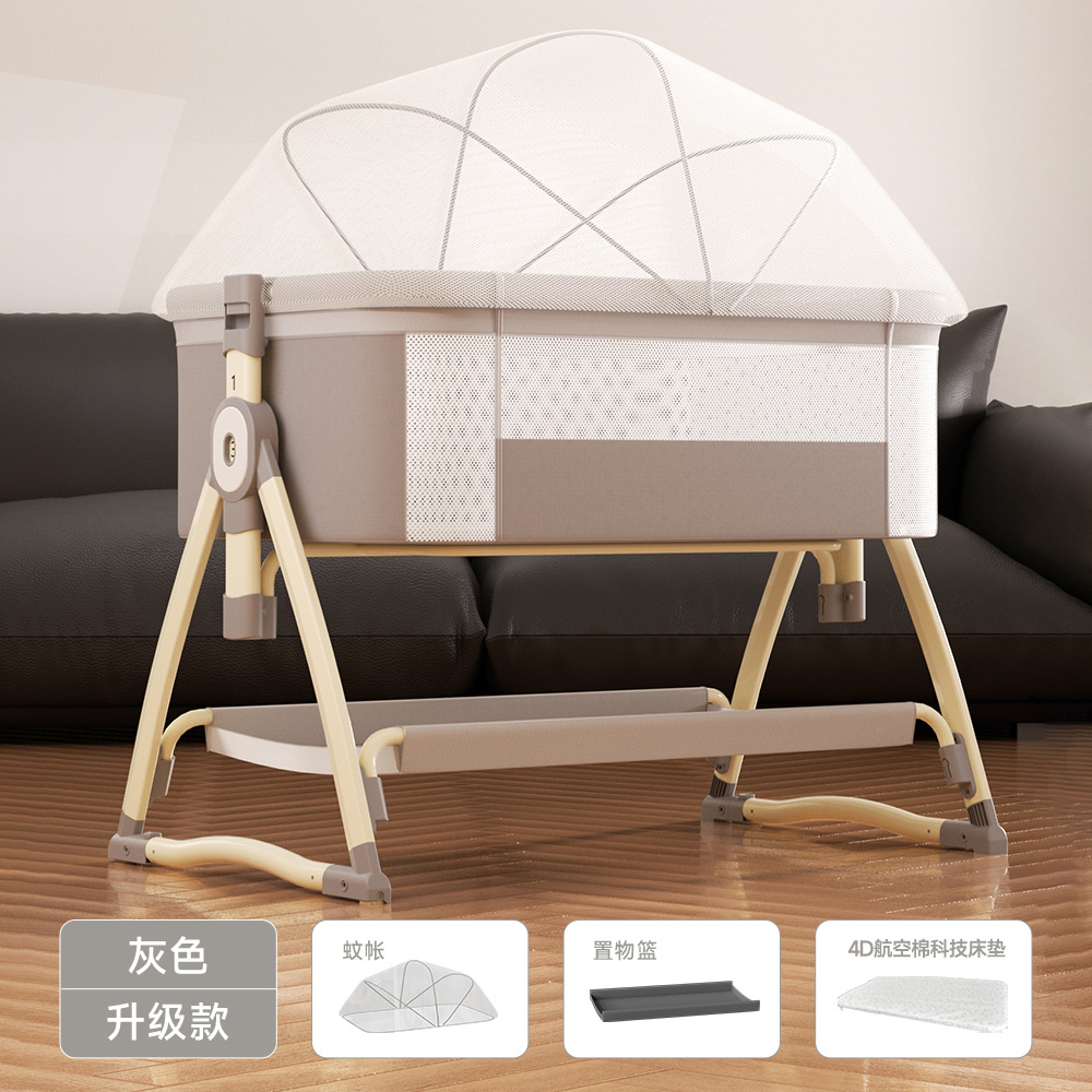 Cama de bebé móvil multifuncional cama de cuna plegable para recién nacidos mesa de pañales portátil empalmado cama grande cama de bebé