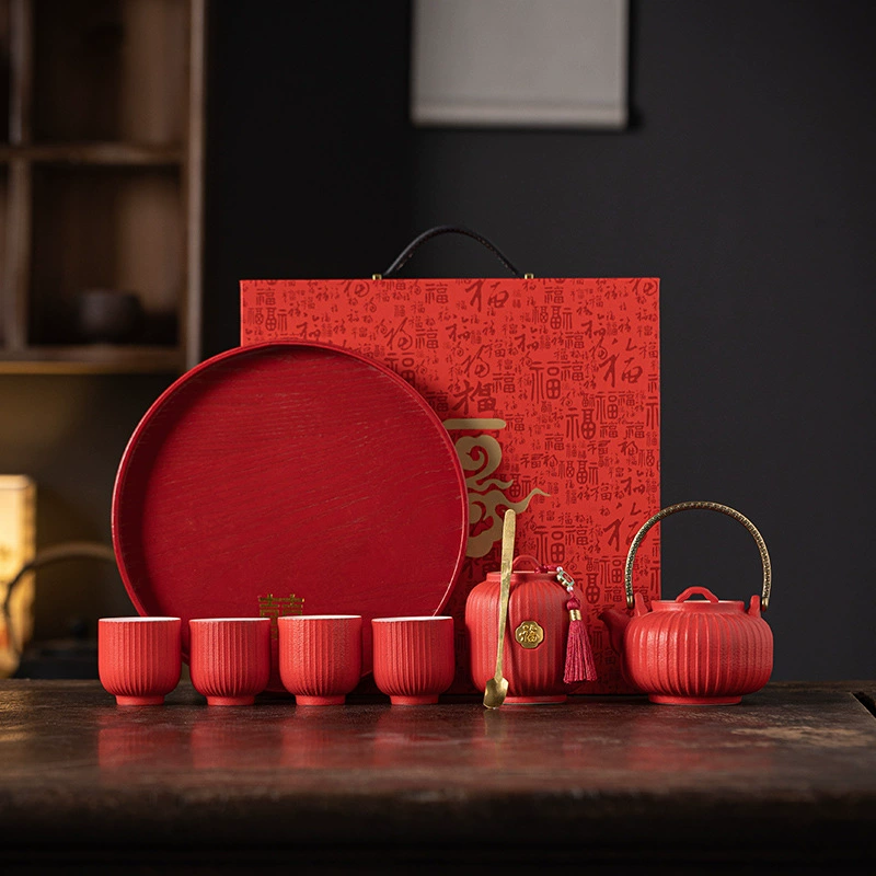 Tea set, red flashlight, Birthday gift