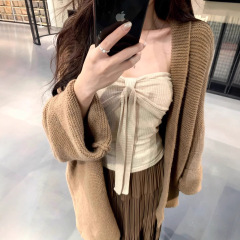 《柔欲天菜》双色针织背心内搭女士抹胸上衣外穿